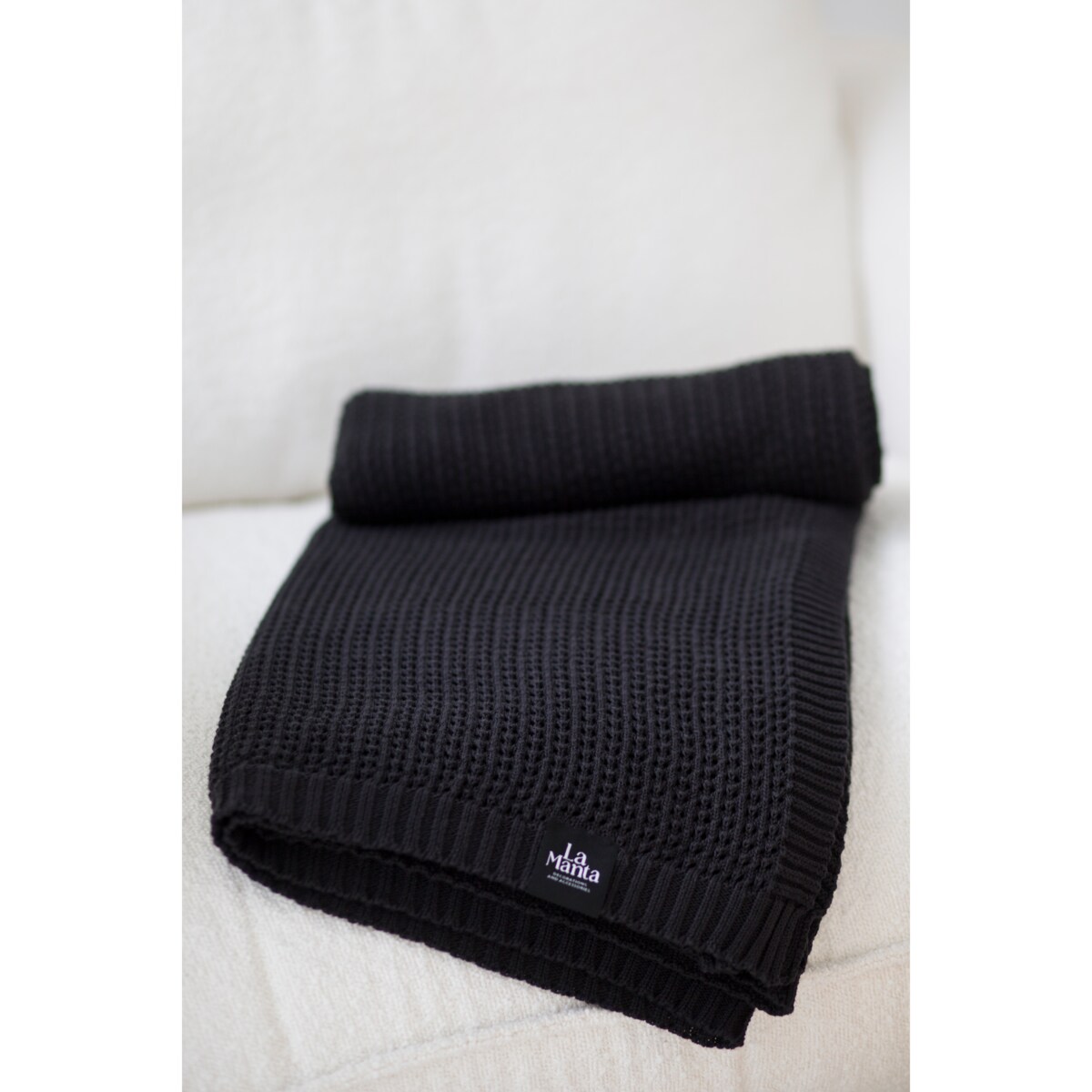 Pled boho czarny, 130 x 160 cm, La Manta