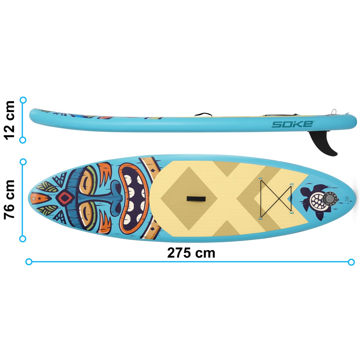 Deska SUP do pływania pompowana Paddle Aquasurf 275cm Soke ZESTAW