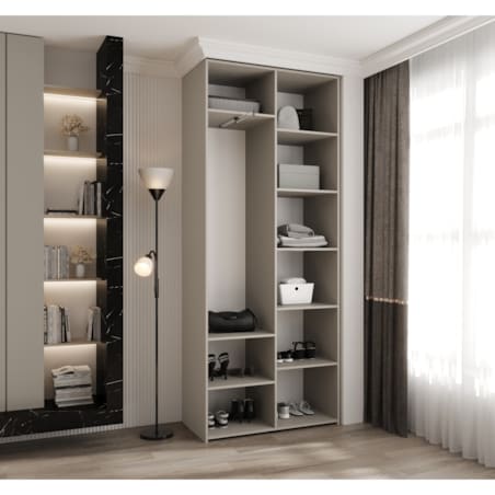 Szafa dwudrzwiowa Como 2 100 gł.40 kaszmir+czarny