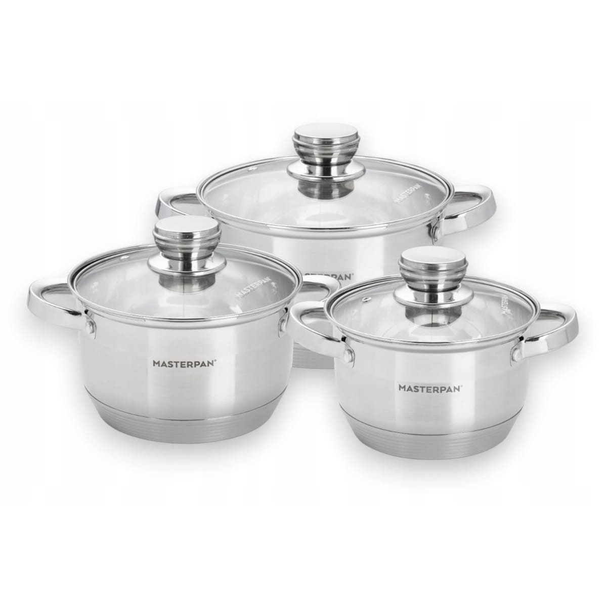 Komplet Zestaw Garnków Ze Stali Nierdzewnej Indukcja Gaz 6 El. Dno 7 Warstw