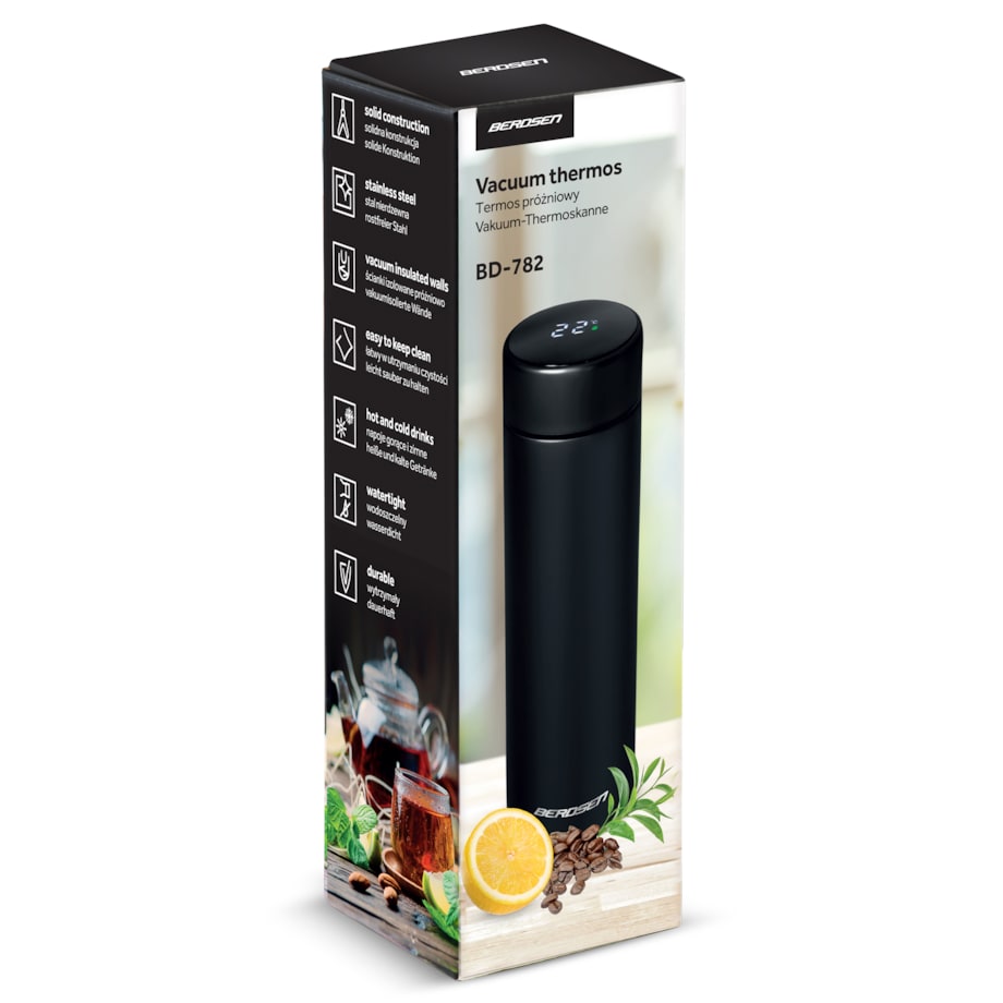 Kubek termiczny z wyświetlaczem termos do samochodu Berdsen