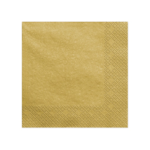 Serwetki trójwarstwowe, złoty met., 40x40cm (1 op. / 20 szt.)