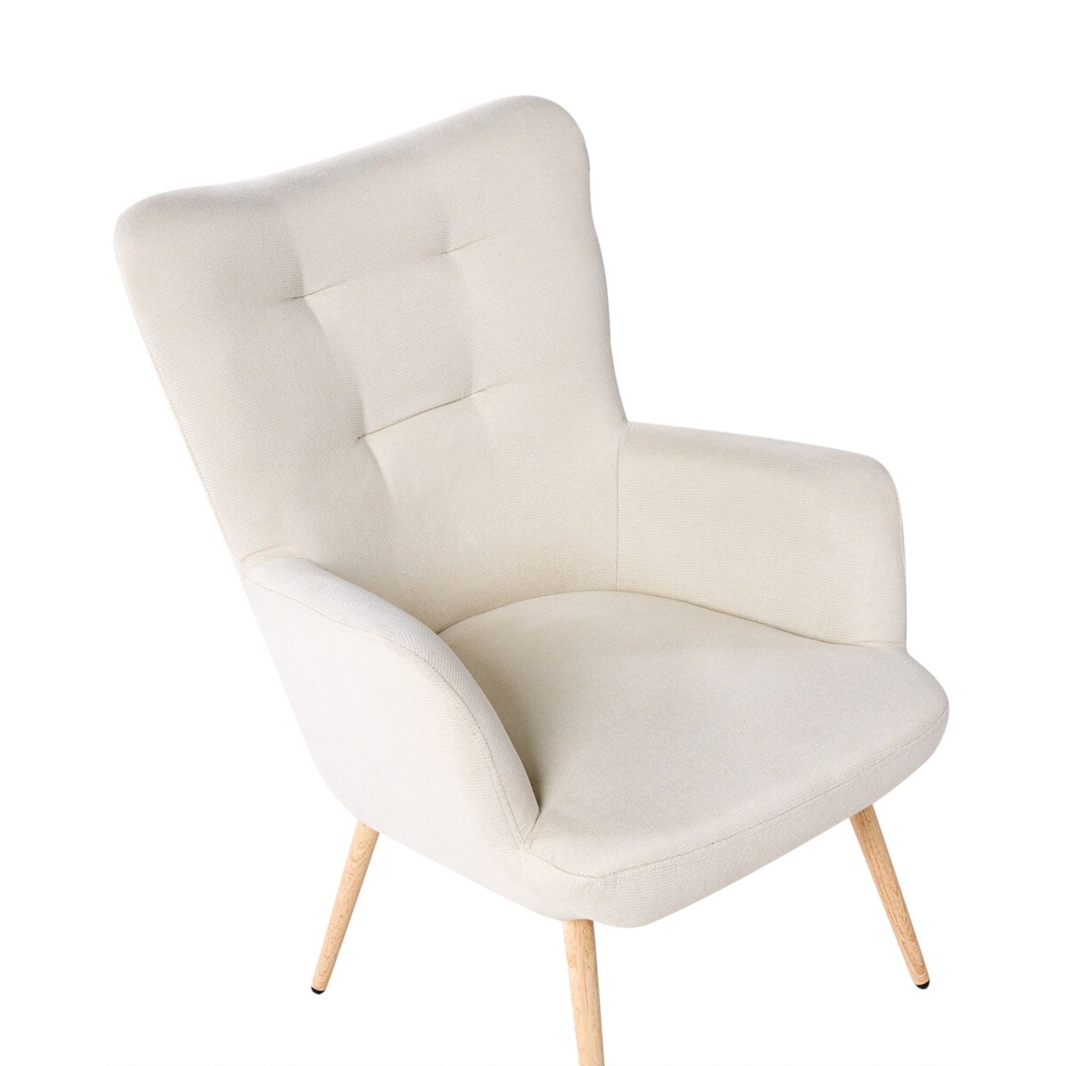 Fotel uszak VEJLE Z podnóżkiem Jasnobeżowy