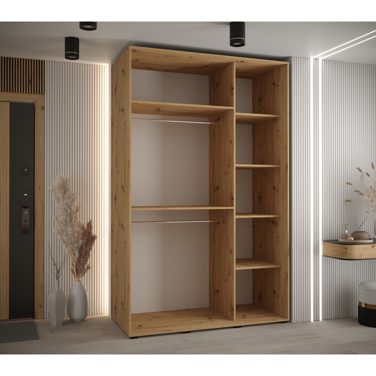 Szafa przesuwna Garderoba DAVOS 2 150 artisan/artisan/czarny