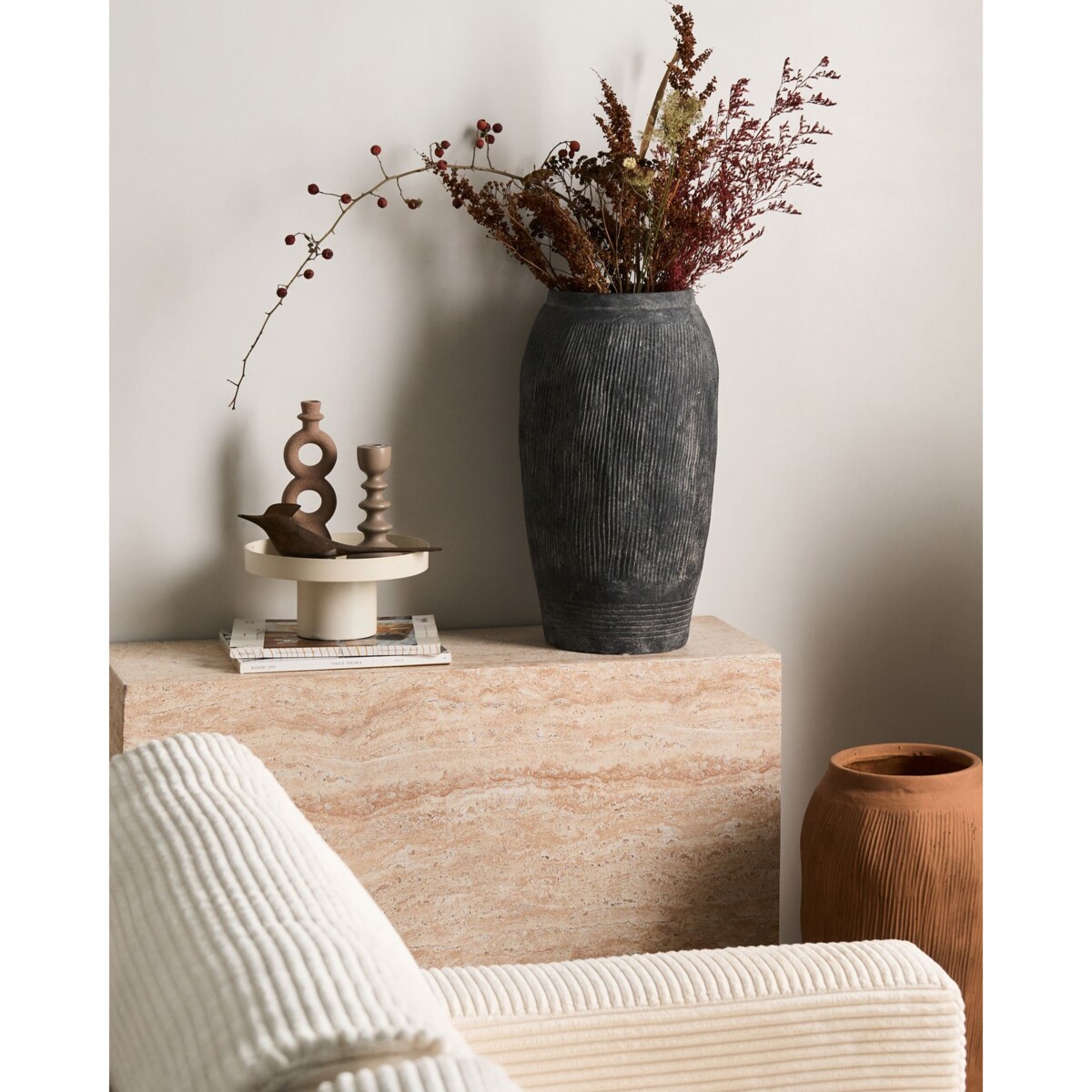 Wazon na kwiaty ARGINO 50 cm Szary