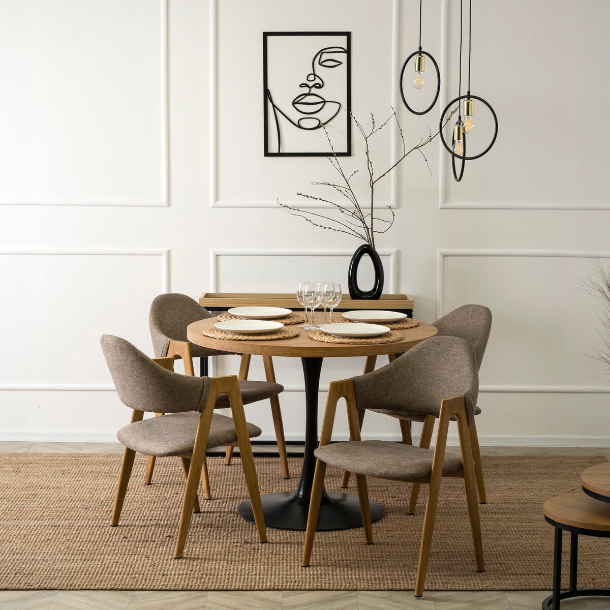 Krzesło Tapicerowane Kuchenne Do Kuchni Beżowe RUIZ