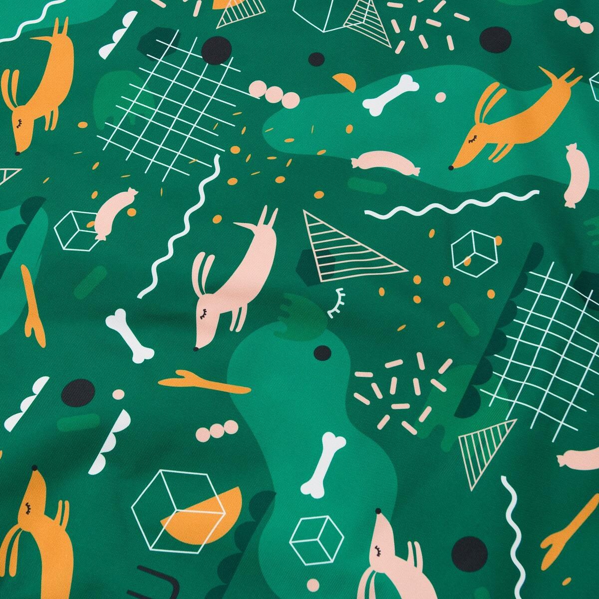 Legowisko okrągła poducha z kapturem "Psy na jawie" - Rozmiar: S