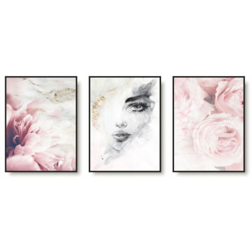 Zestaw 3 plakatów z ramkami obrazy na ścianę ścienne do salonu sypialni