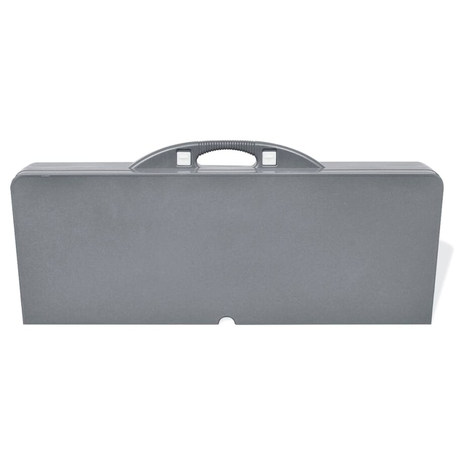 vidaXL Zestaw kempingowy, stół i 4 stołki, aluminium, jasnoszary