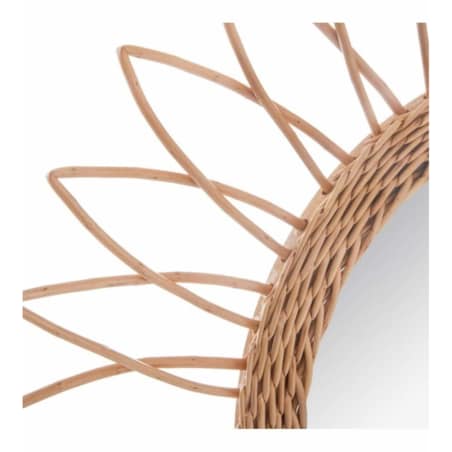 Lustro w ramie okrągłe wiszące z naturalnego rattanu w kształcie słońca