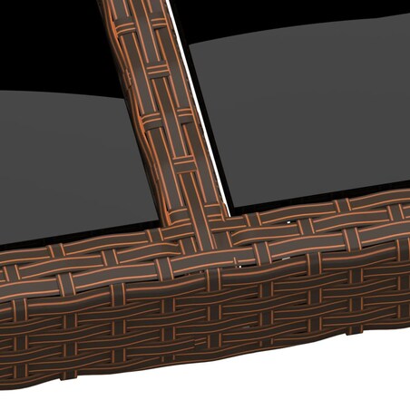 vidaXL Stół ogrodowy, szklany blat, brązowy, 200x150x75 cm, rattan