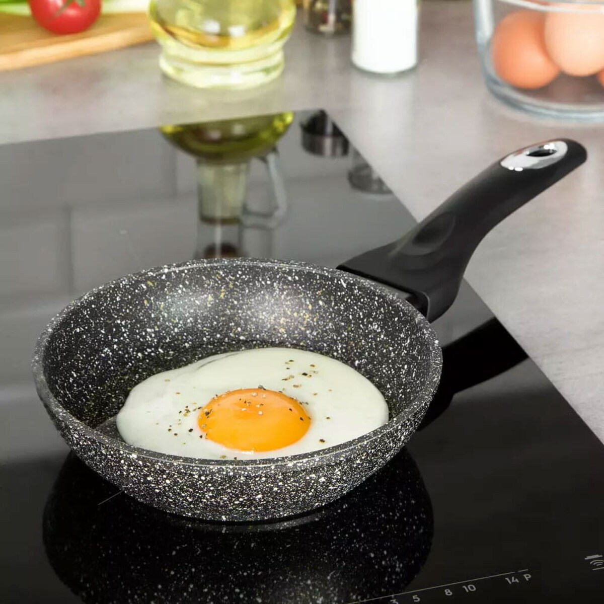 Patelnia granitowa 18cm indukcja gaz KLAUSBERG Marmo Gold