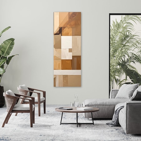 Obraz do salonu sypialni kuchni, Abstrakcyjne linie i kształty beżowy