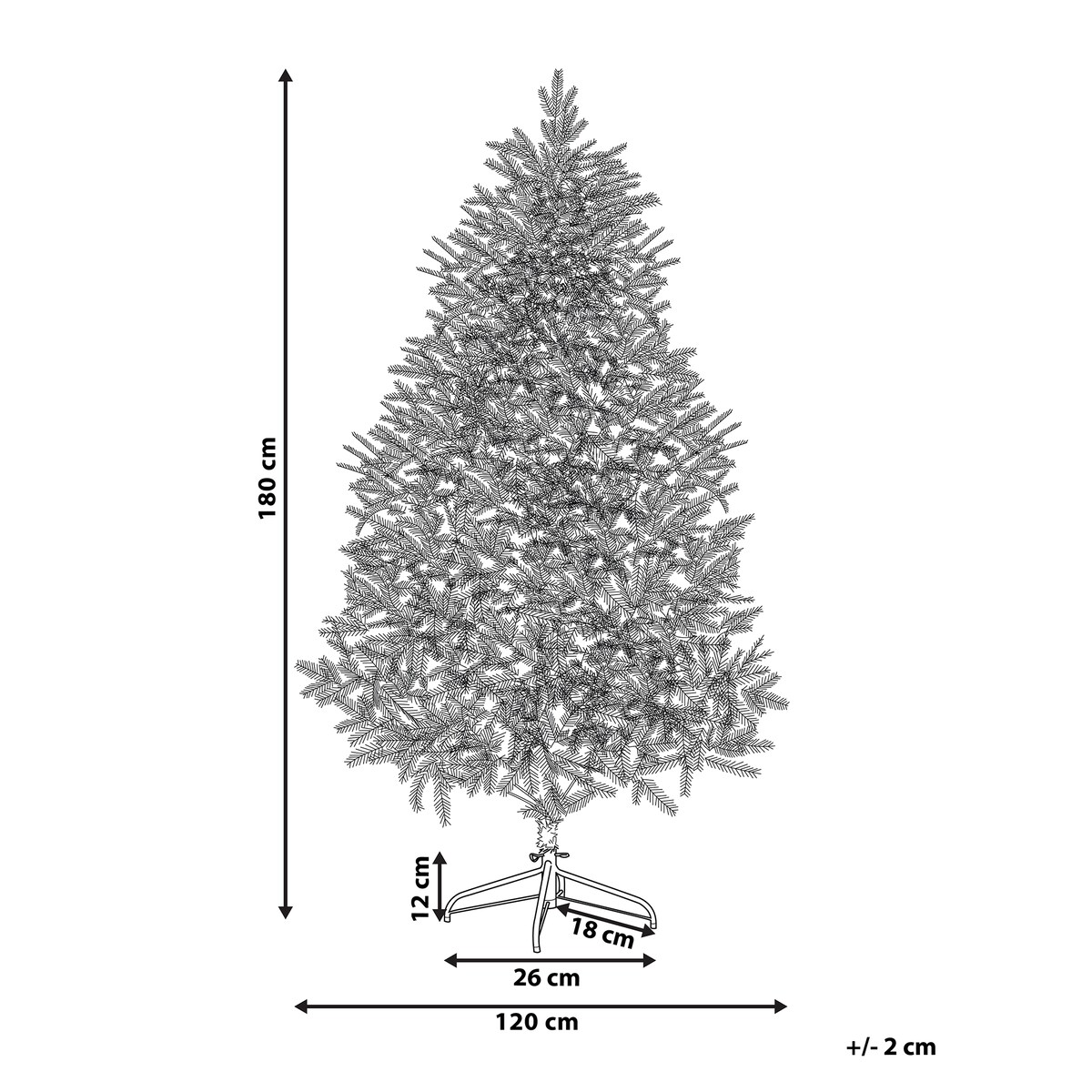 Ośnieżona sztuczna choinka świąteczna FORAKER 180 cm Biały