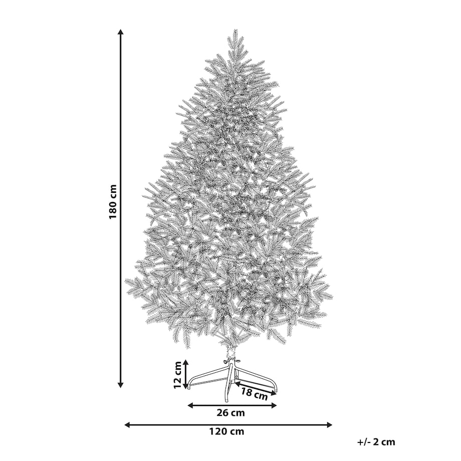 Ośnieżona sztuczna choinka świąteczna FORAKER 180 cm Biały