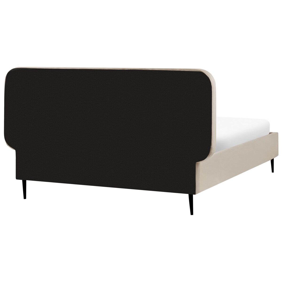 Łóżko welurowe 140 x 200 cm beżowoszare BRIN