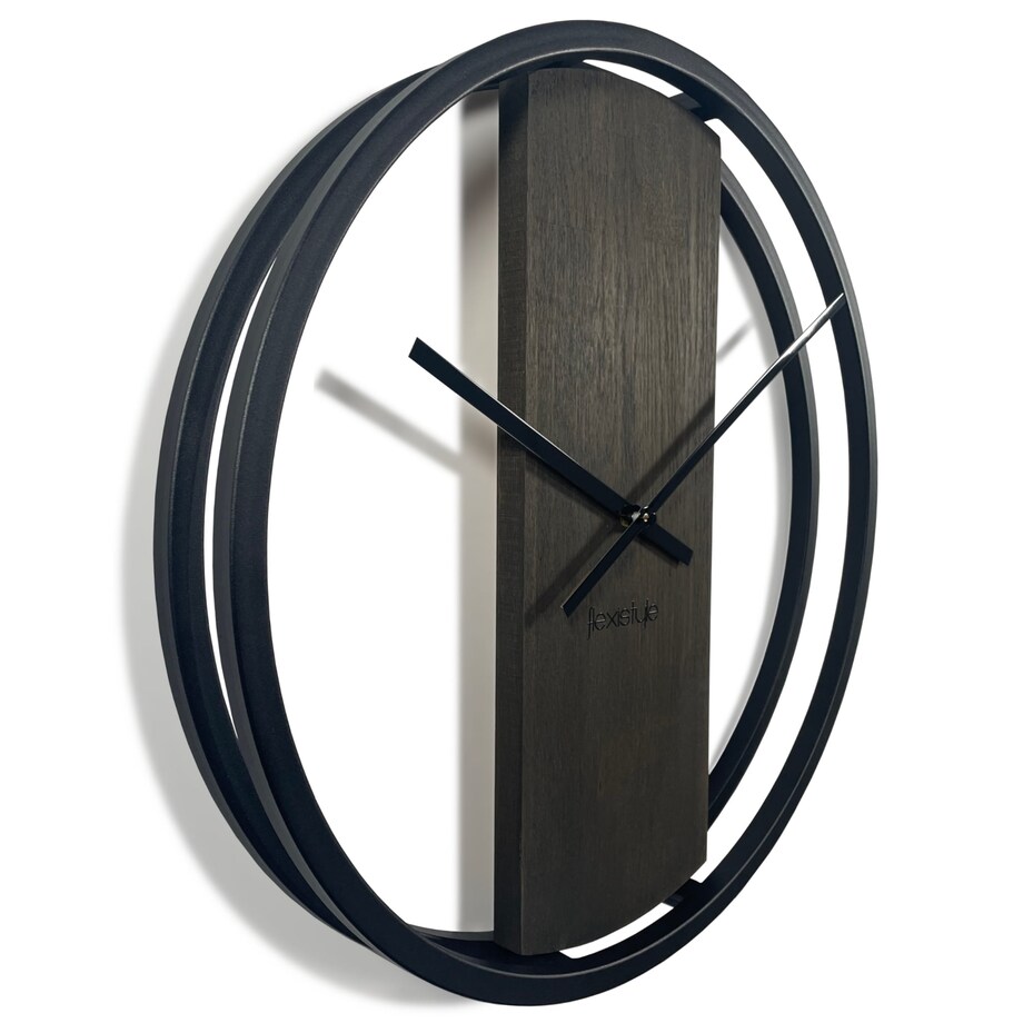 Zegar ścienny drewniany LOFT OVAL wenge 50cm