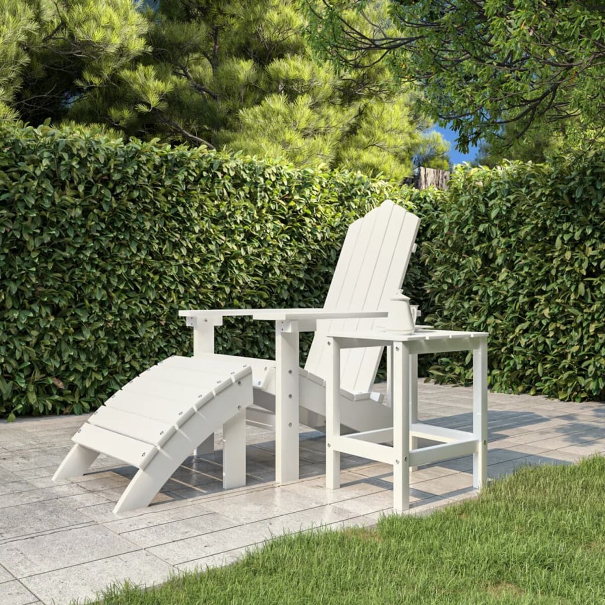 vidaXL Stolik ogrodowy Adirondack, biały, 38x38x46 cm, HDPE