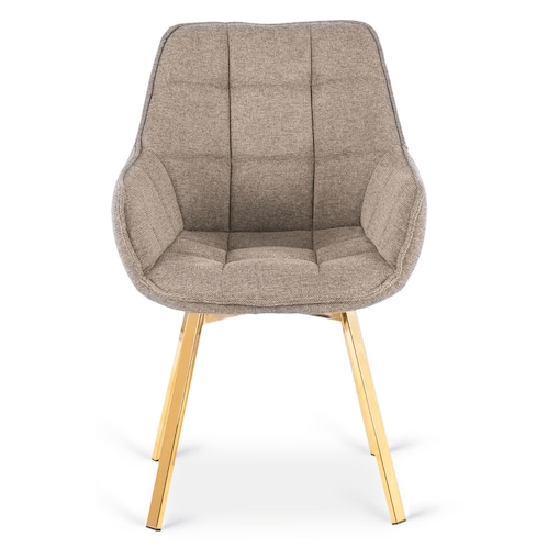 Krzesło Tapicerowane Obrotowe 360 Do Jadalni Kuchni Salonu Beżowe MIA 2