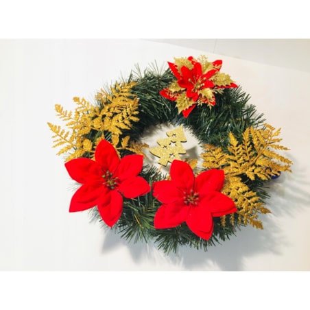 WIANEK sztuczny udekorowany świąteczny na prezent drzwi okno 30cm gwiazda