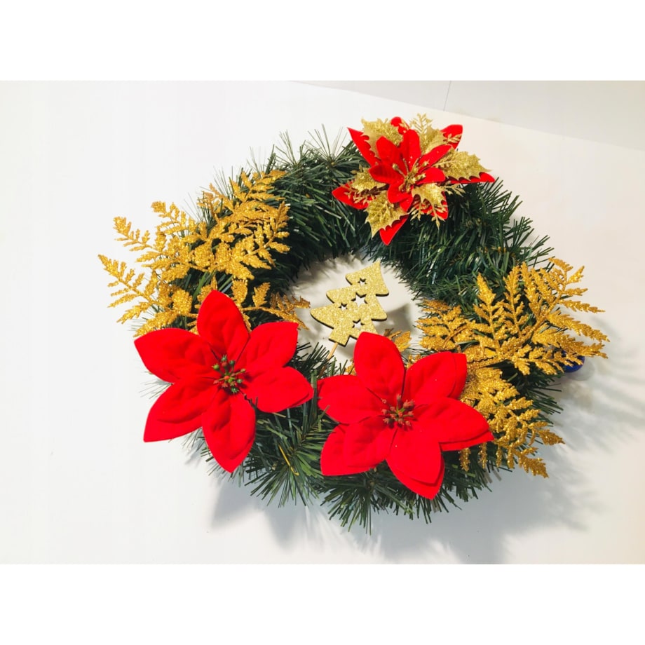 WIANEK sztuczny udekorowany świąteczny na prezent drzwi okno 30cm gwiazda