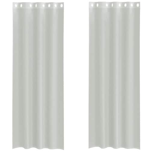 vidaXL Zasłony woalowe z przelotkami 2 szt. Jasnoszary 140x260 cm