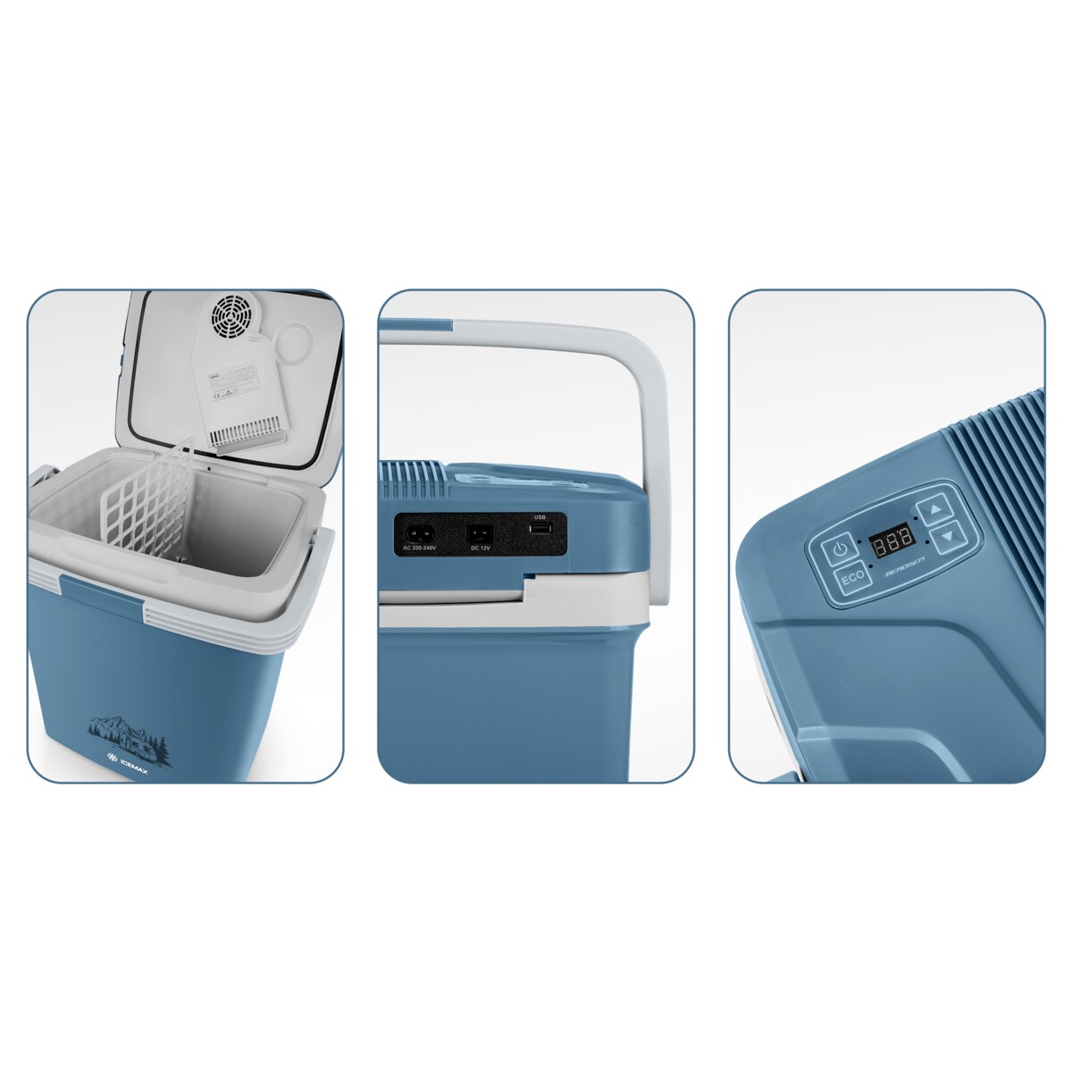 Lodówka turystyczna samochodowa 12V/230V USB funkcja grzania 26l Berdsen