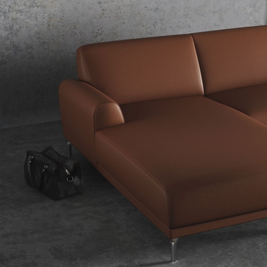 Sofa narożna Puzo koniakowa