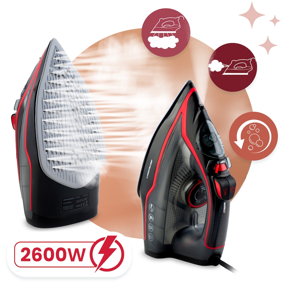 Żelazko parowe 2600W ceramiczna powłoka praca w pionie Berdsen 333100