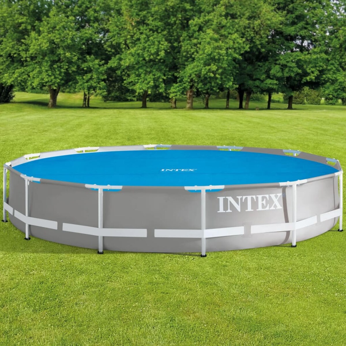 Intex Basenowa plandeka solarna, niebieska, 348 cm, polietylen