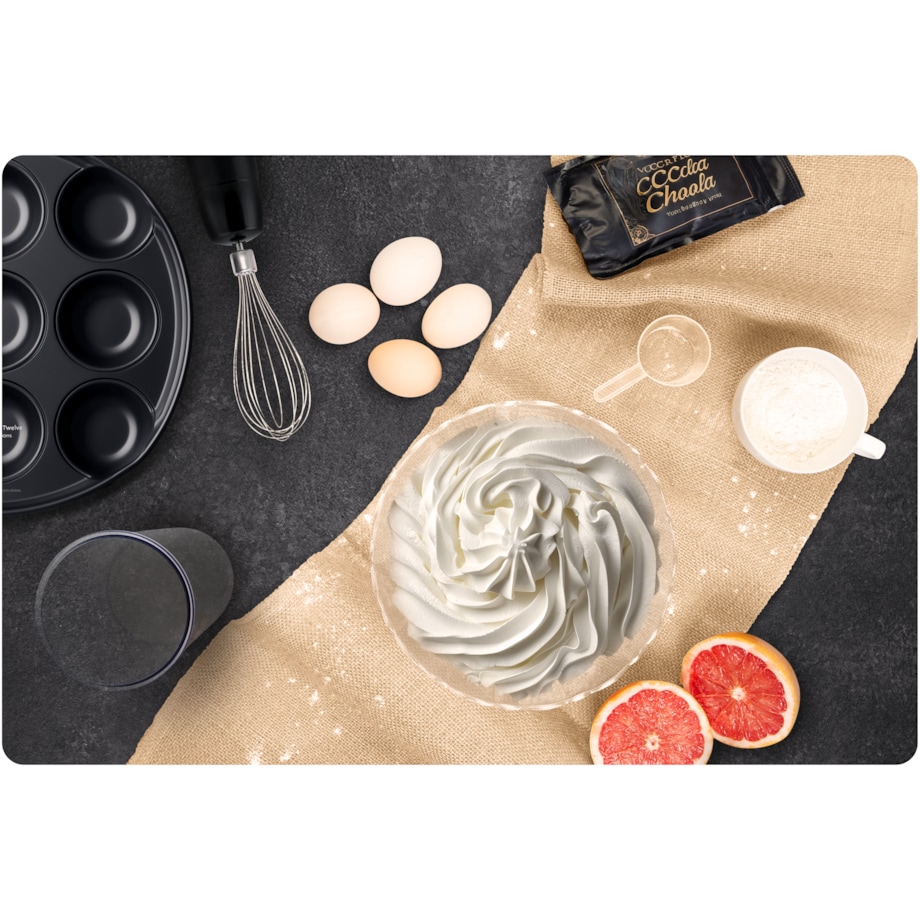 Blender ręczny 1500W czarny Berdsen tytanowe ostrza wielofunkcyjny 5w1