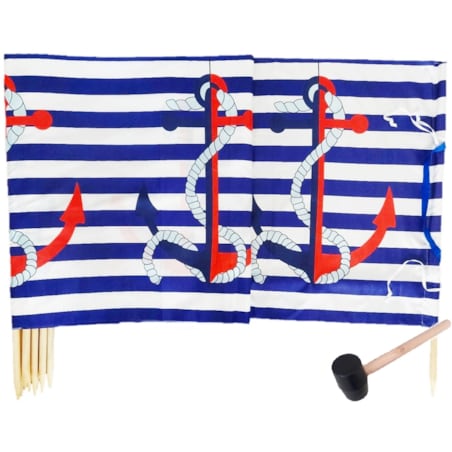 Parawan Plażowy Zasłona 15 M Na Plażę Składany Letni Kotwica W Paski Młotek W Zestawie