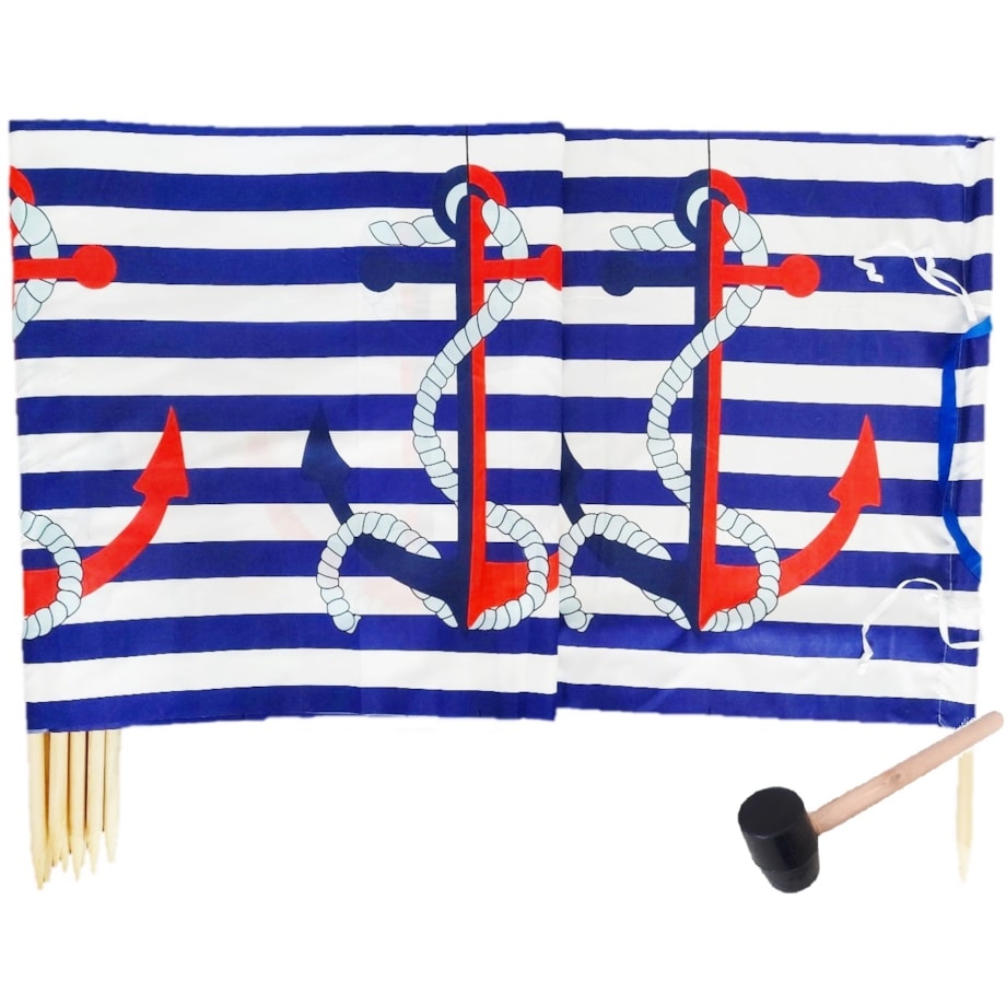 Parawan Plażowy Zasłona 15 M Na Plażę Składany Letni Kotwica W Paski Młotek W Zestawie