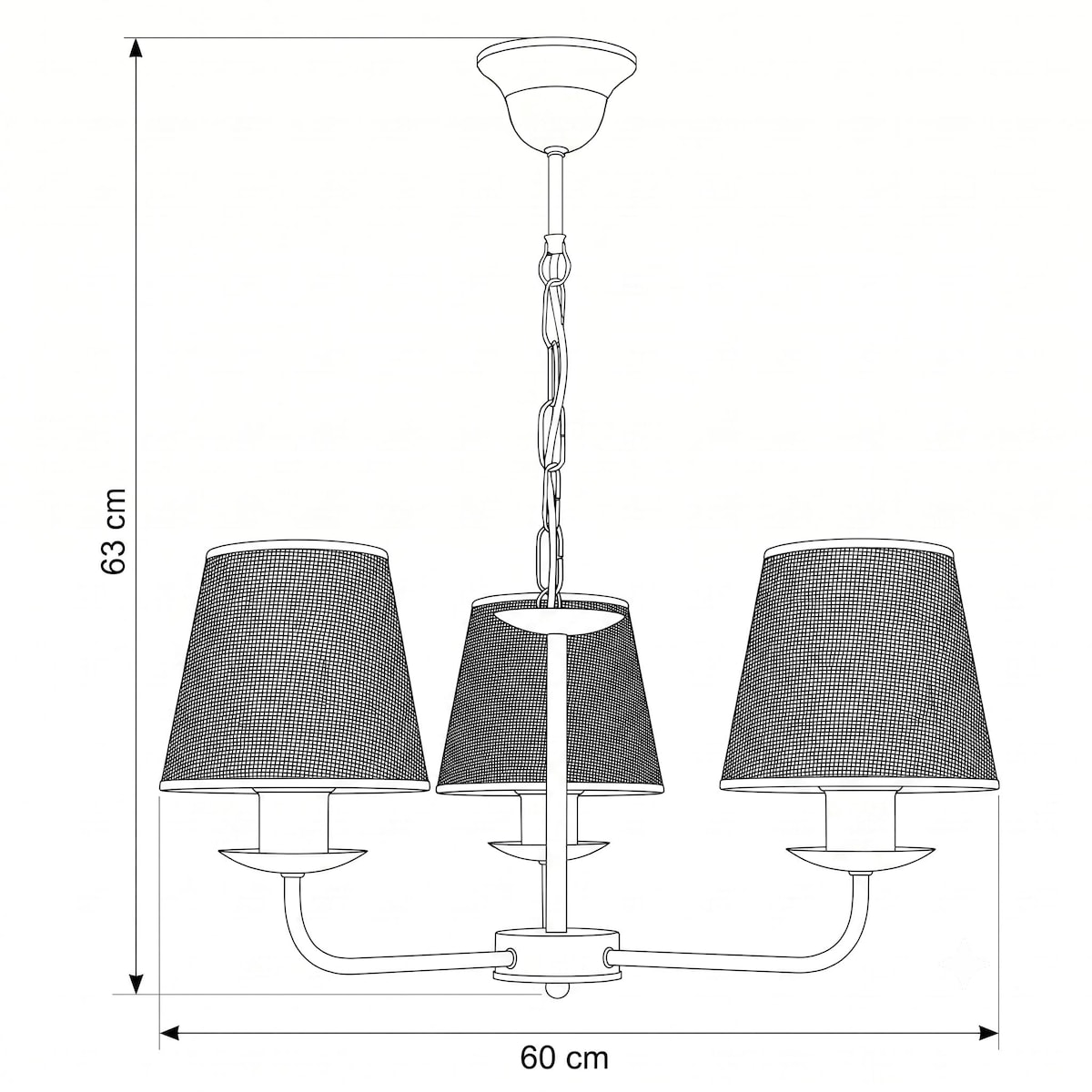 lampa wisząca boho 3 punktowa czarna edylit abażury z juty