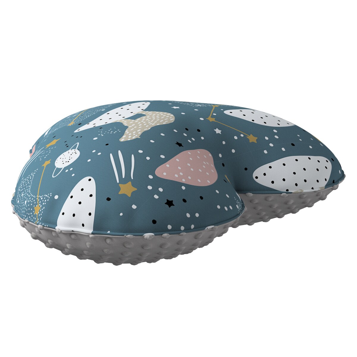 Poduszka Heart of Love z minky, niebieski, 45x15x45cm, Magic Collection