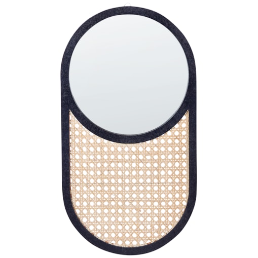 Lustro ścienne rattanowe 30 x 56 cm jasne BALEAL