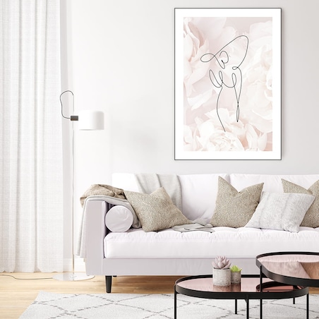 plakat line art woman in dress 1 50x70 cm