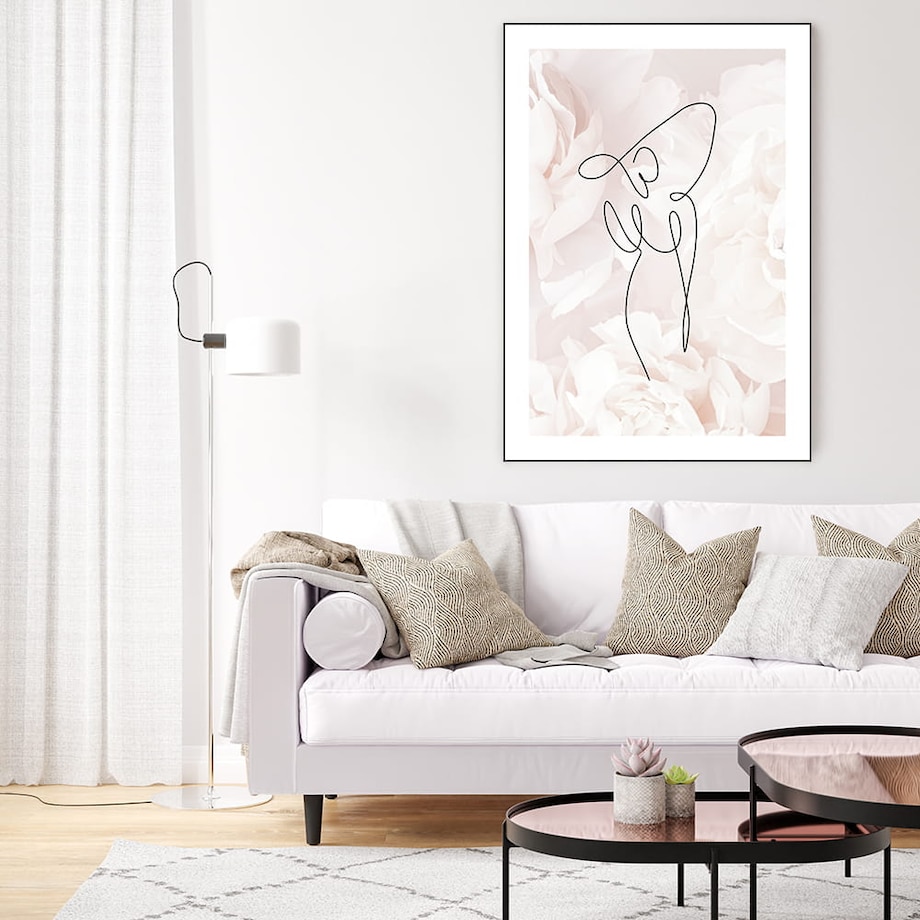 plakat line art woman in dress 1 50x70 cm