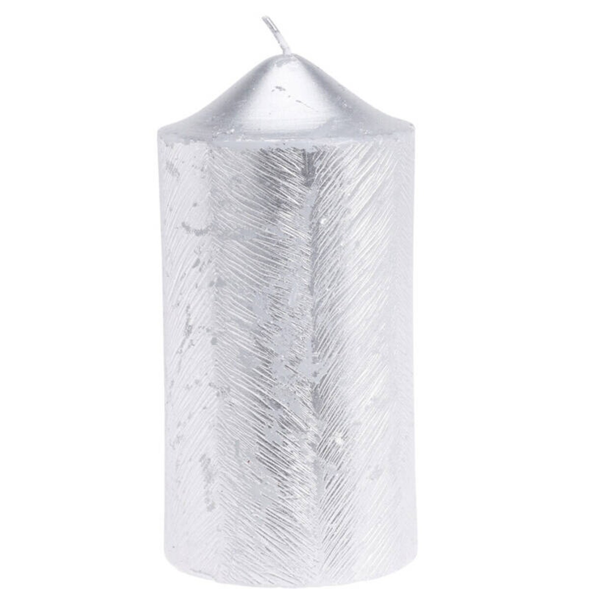 Świeca ozdobna z metalicznym wzorem, 7 x 14 cm