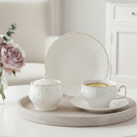 VILLA ITALIA Komplet filiżanek porcelanowych 280 ml 6 sztuk FIORELLA