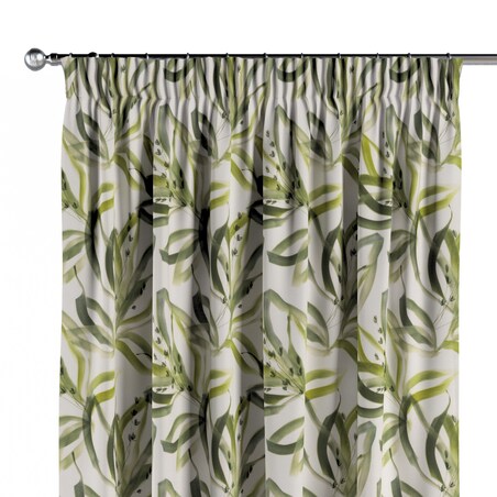 Zasłona na taśmie marszczącej 1 szt. 130x245 biało-zielony