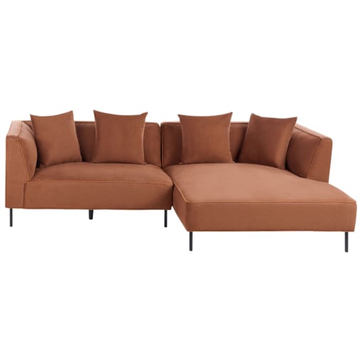 Narożnik dla 3 osób SATER Brązowy Lewostronny
