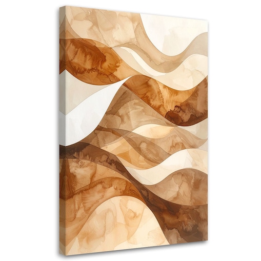 Obraz do salonu sypialni biura loftu, Abstrakcja linie kształty beżowy