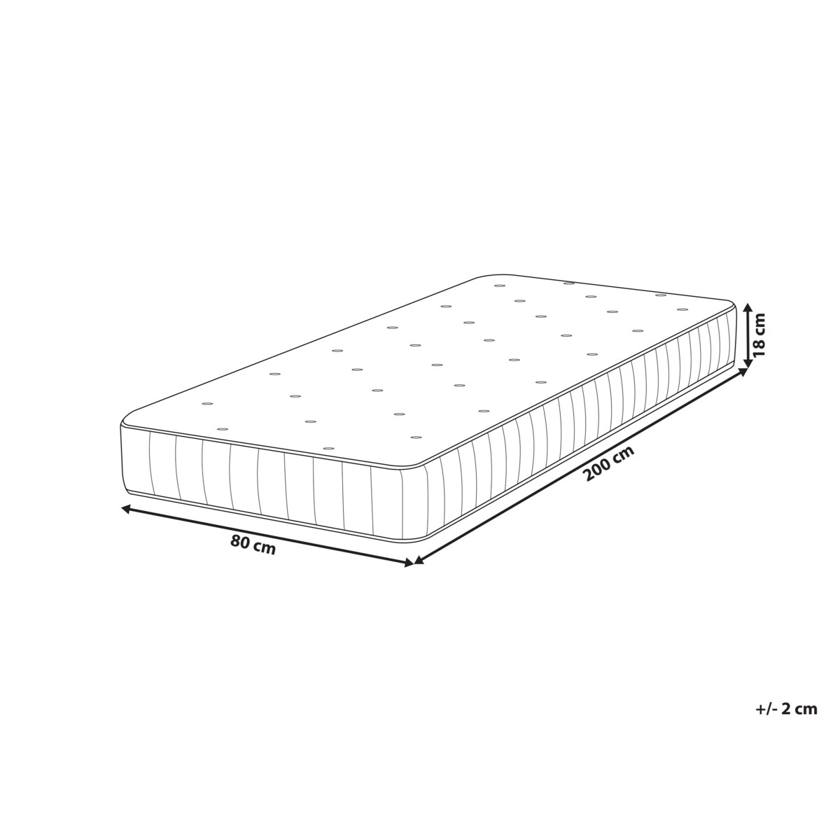 Materac kieszeniowy dwustronny 80 x 200 cm DUO