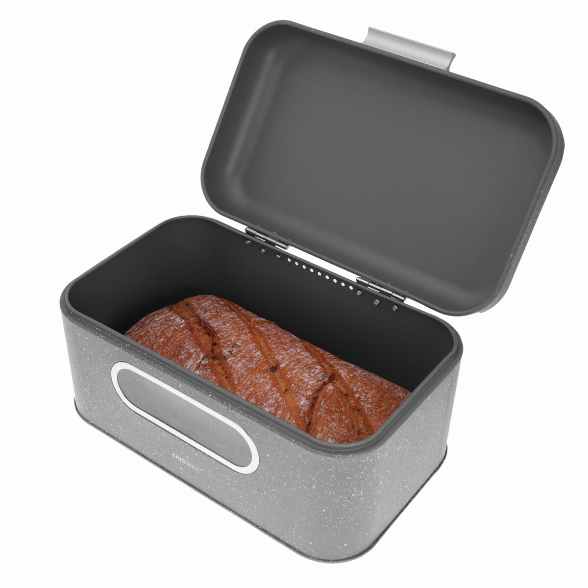 Chlebak stalowy marmurek szary KINGHOFF