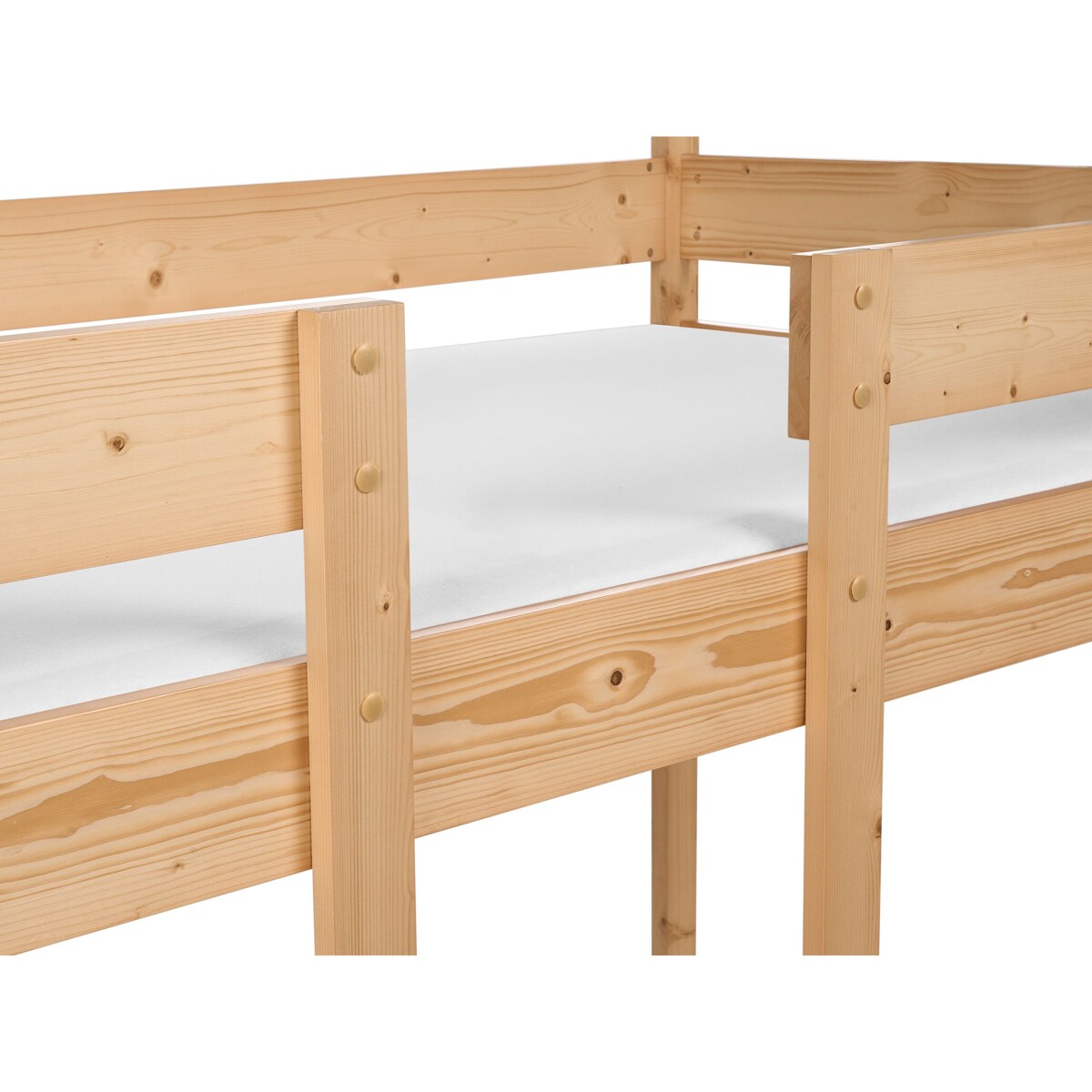 Łóżko piętrowe dziecięce domek drewniane 90 x 200 cm jasne LABATUT