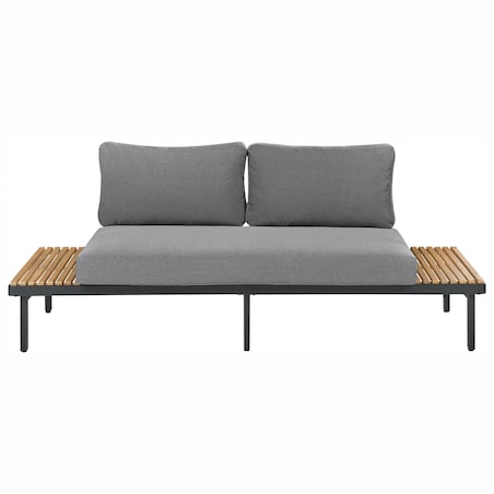 Sofa ogrodowa dla 2 osób FIVIZZANO Drewno akacjowe Ciemnoszary