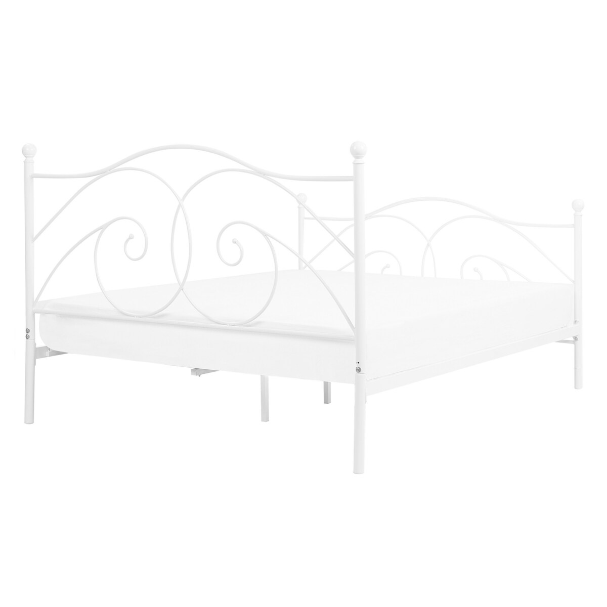 Łóżko Metal DINARD 140 x 200 cm Biały