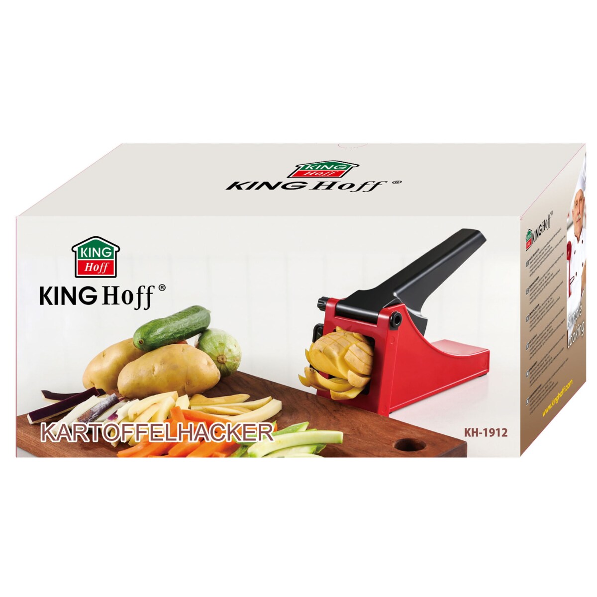 Maszynka do krojenia ziemniaków frytek czerwona KINGHOFF