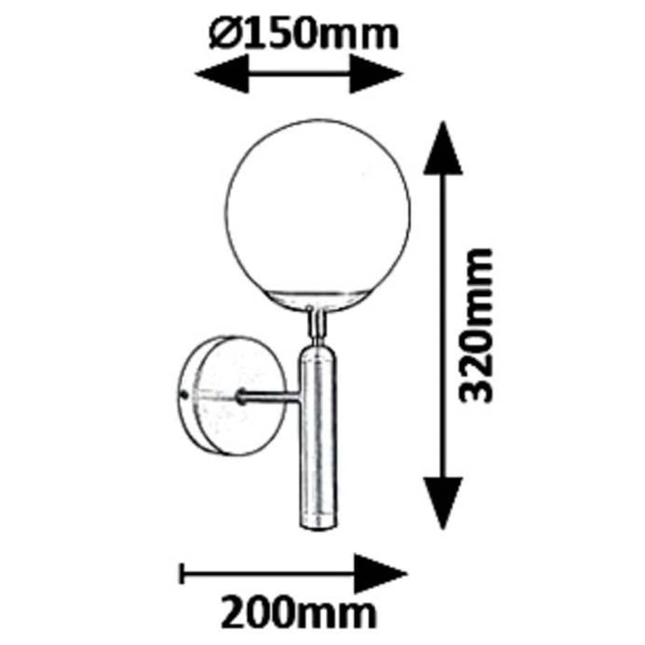 Kinkiet LAMPA ścienna DIVINA 5351 Rabalux szklana OPRAWA modernistyczna kula ball złota biała